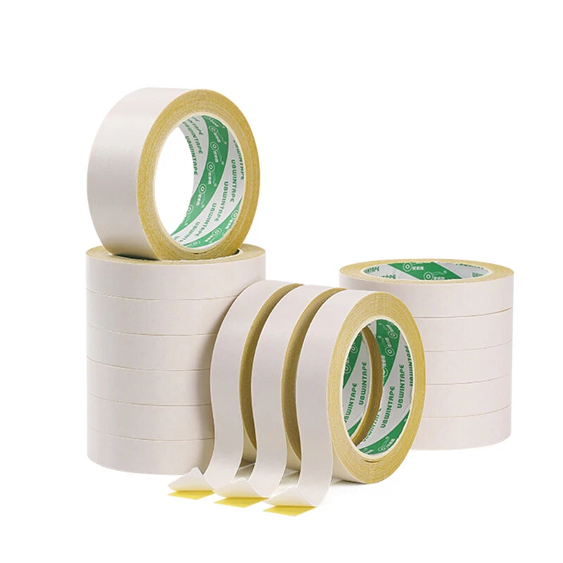 YELLOW DOUBLE SIDED TAPE CLEAR STICKY TAPE DIY STRONG CRAFT ADHESIVE 10 50M