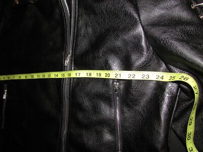 Azalea Wang O-Ring Sleeve Faux Leather Moto Jacket Size 2X