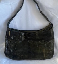 Vintage Marco Buggiani  Dark Green Leather Bag Purse Women Zipper Made In Italy