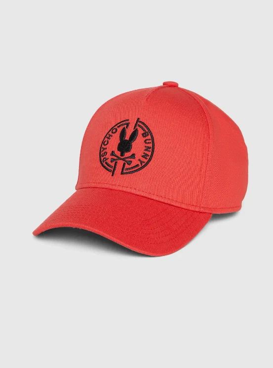 New Psycho Bunny Santa Fe Baseball Cap Chili Red MSRP $50