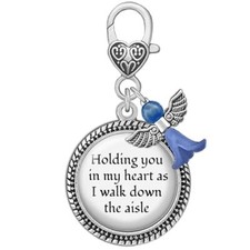 Something Blue Angel Charm for Bride on Wedding Day in my Heart as I Walk
