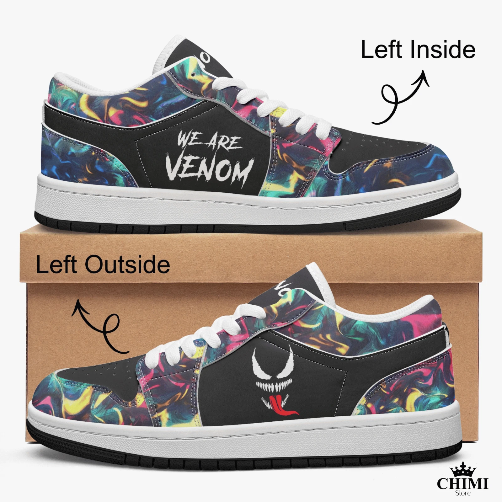 Venom Top Leather Sneakers Comic Book Collectible Sneaker