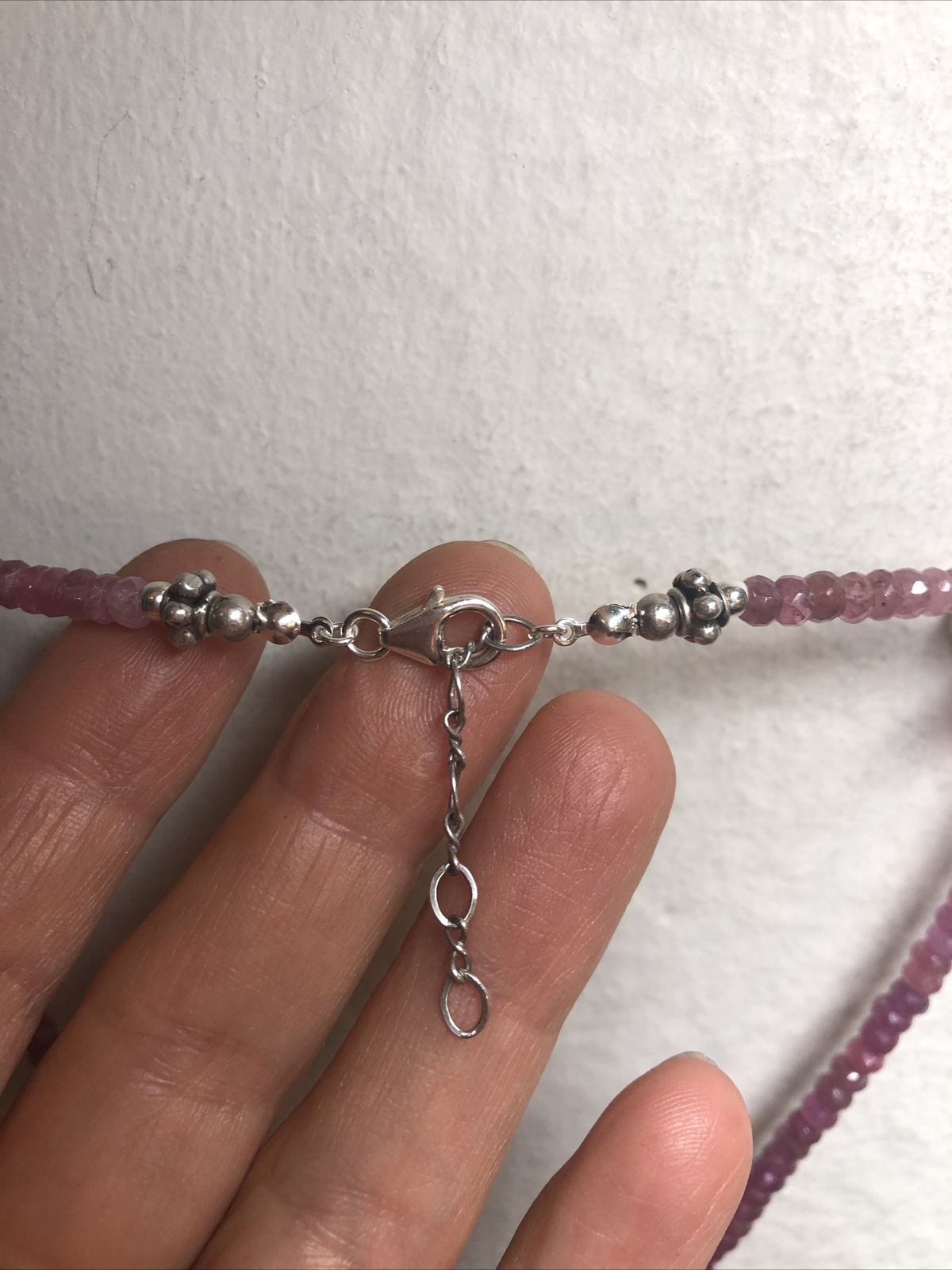 925 Sterling Silver Ruby stone Beaded Rough Nugge… - image 5