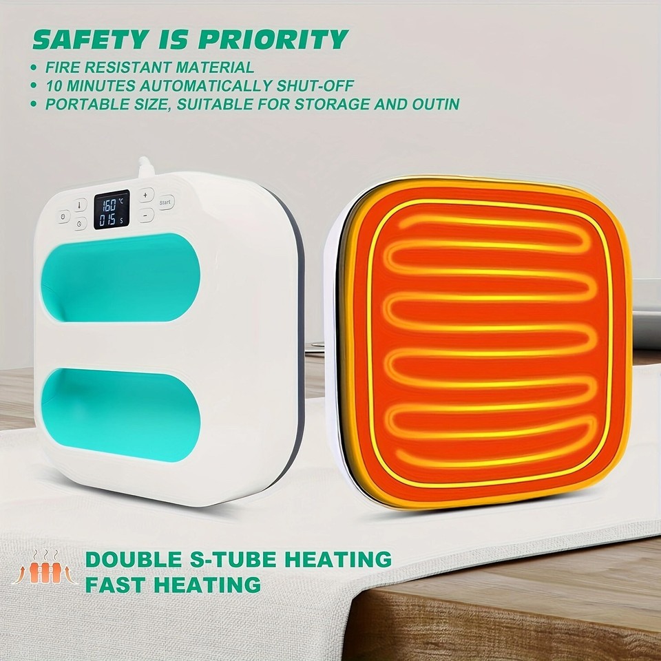 Heat Press Machine 9"X9" for TShirts Hats Bags Portable Heat Press