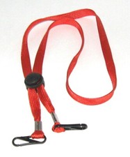 2 - Red Nylon Flat Necklace Lanyard for ID Badge Holder, Key, etc