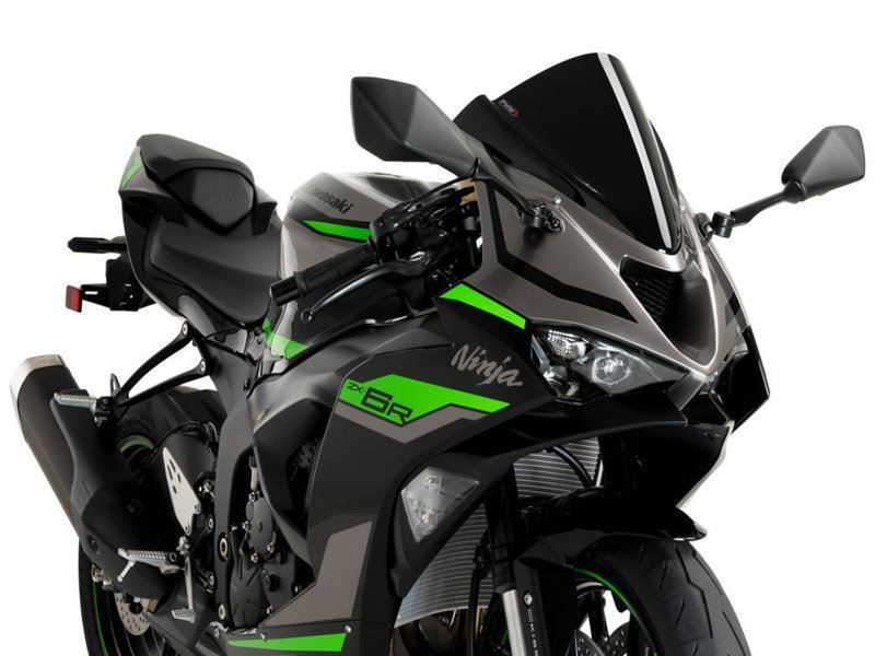 Puig Black R-Racer Screen For Kawasaki ZX-6R 636 2024-2025