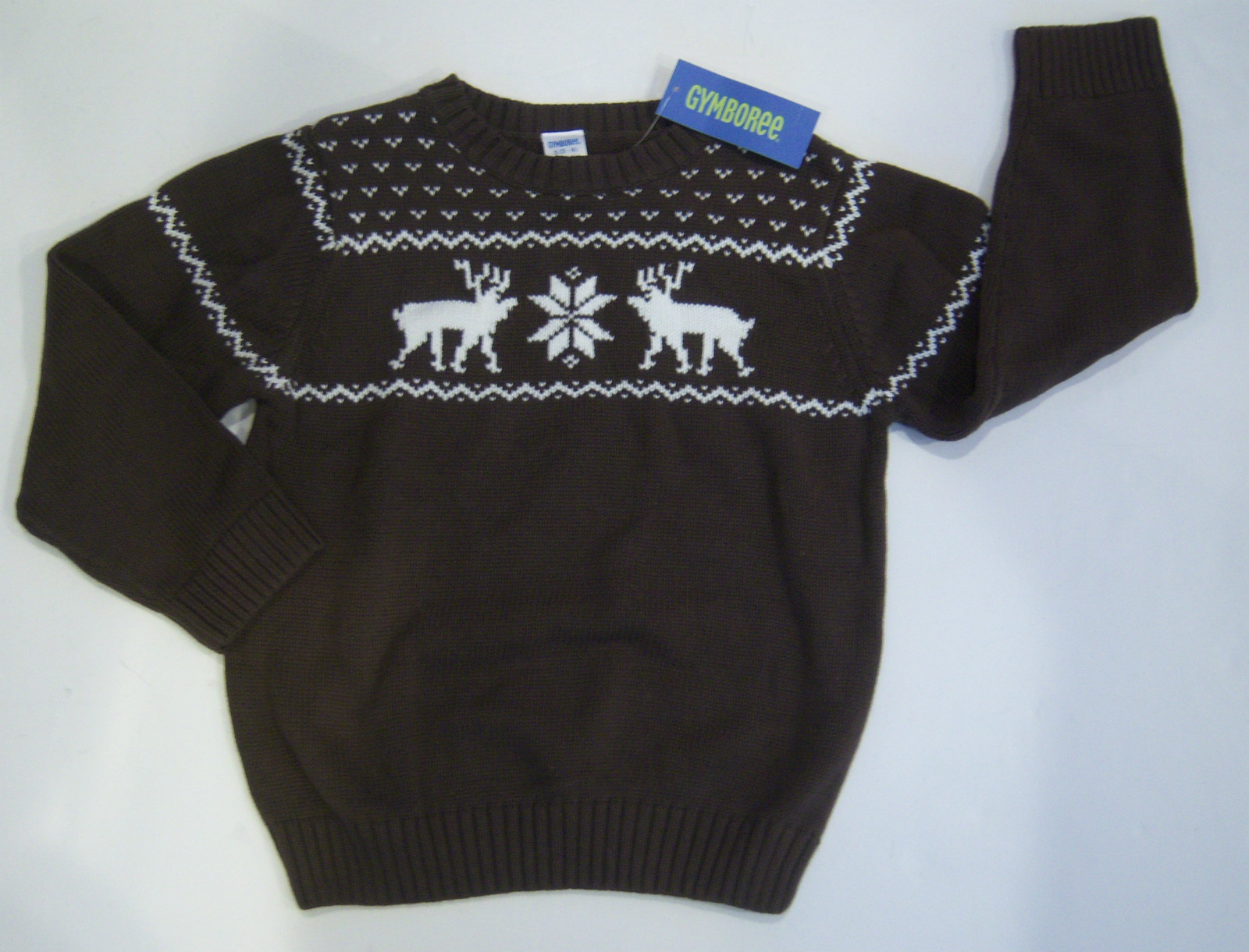 NWT Gymboree Mountain Lodge Size S 5-6 Brown Fair Isle Reindeer Nordic ...