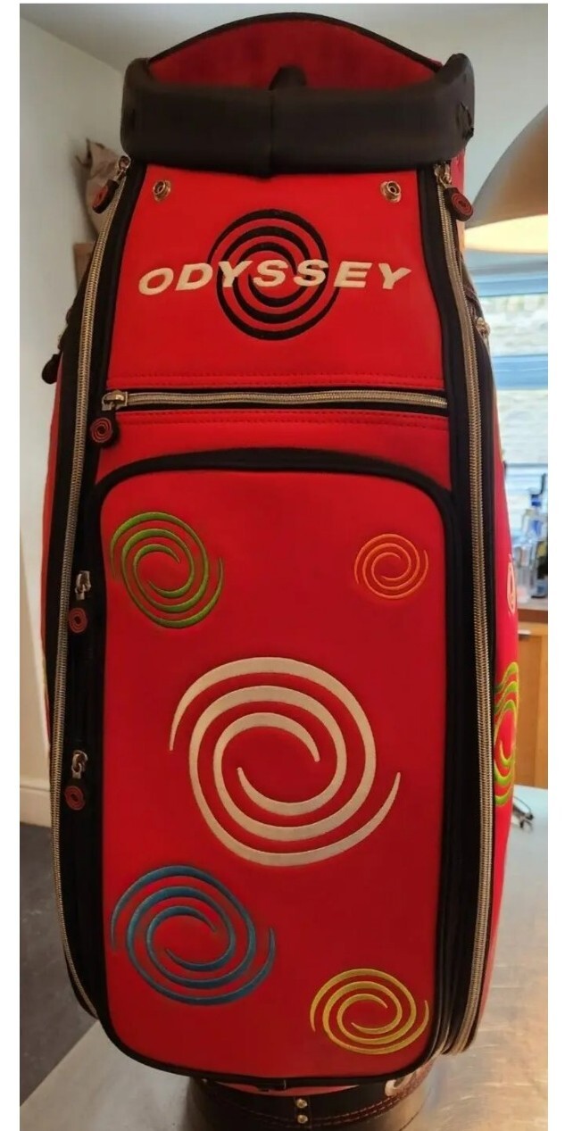 RARE CALLAWAY ODYSSEY RED SWIRL LIMITED EDITION TOUR STAFF CART GOLF