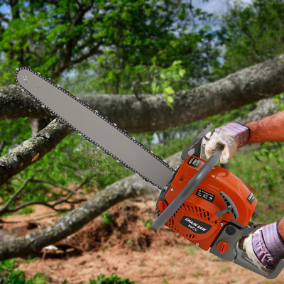 #ad 2 Stroke Gasoline Chainsaw 60 CC 22quot; Bar Power Engine Wood Cutting Gas Chain Saw $124.23
