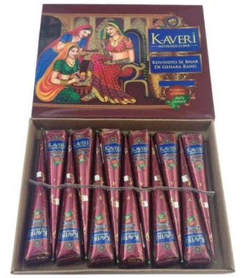 12 X cone KAVERI henné Expé 24h henna mehendi sans PPD par BOITE En FRANCE