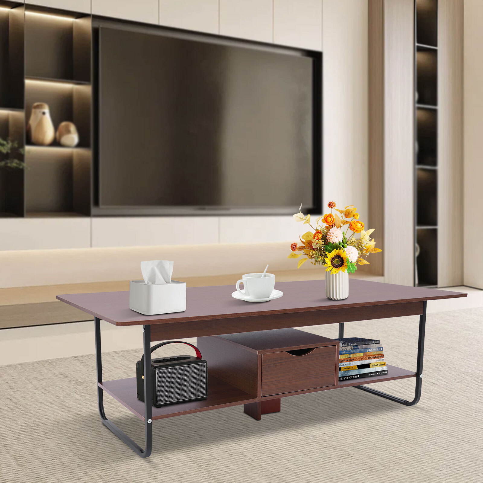 120*60*42cm Modern Coffee Table 10 kg Load Coffee Table Living Room Tea Table