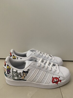 Adidas Superstar Comic Art Sneaker White Men's Size 7