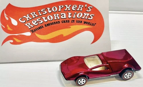 Hot Wheels Redline Tri-baby Professionally ￼Restored￼ Spectra Flame Rose