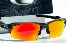 NEW Oakley FLAK 2.0 Matte Black POLARIZED Galaxy RUBY Lens Sunglass 9188