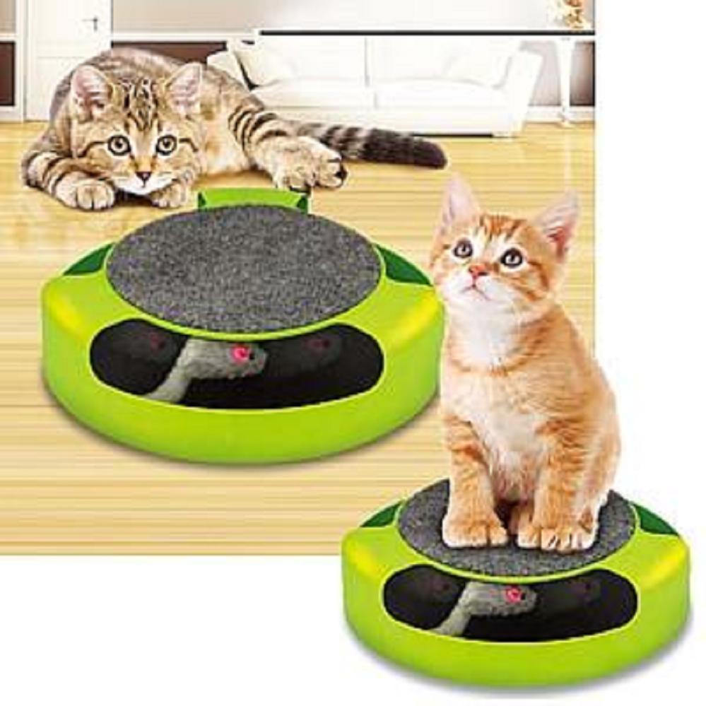 Interactive Cat Toy with Mouse Teaser, Scratch Pad & Groomer for Playful Kittens  