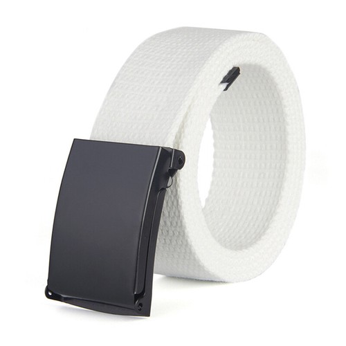 10 Colors Unisex Waistband Canvas Belts Military Web Belt Smooth Buckle Gift - Picture 6 of 20