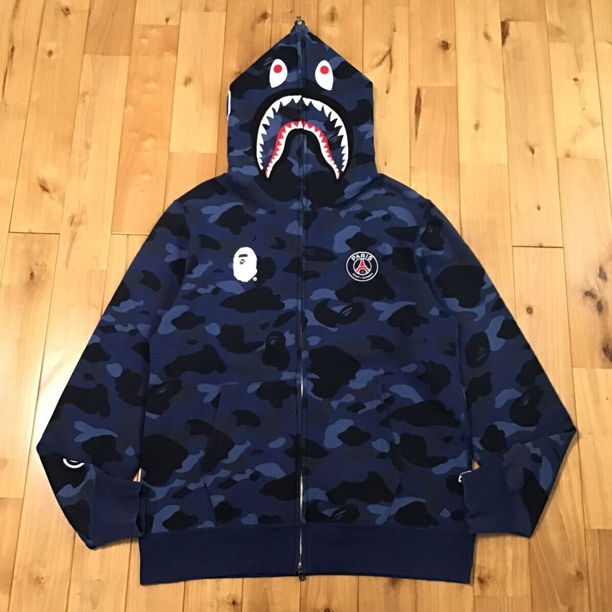 BAPE×PSG シャークパーカー Lサイズ 使用感あり BAPE×PSG シャークパーカー Lサイズ 使用感あり - メルカリ