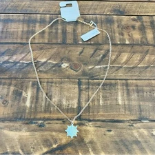Sole Society Starburst Pacific Opal Pendant Goldtone Adjustable 30" Necklace NEW