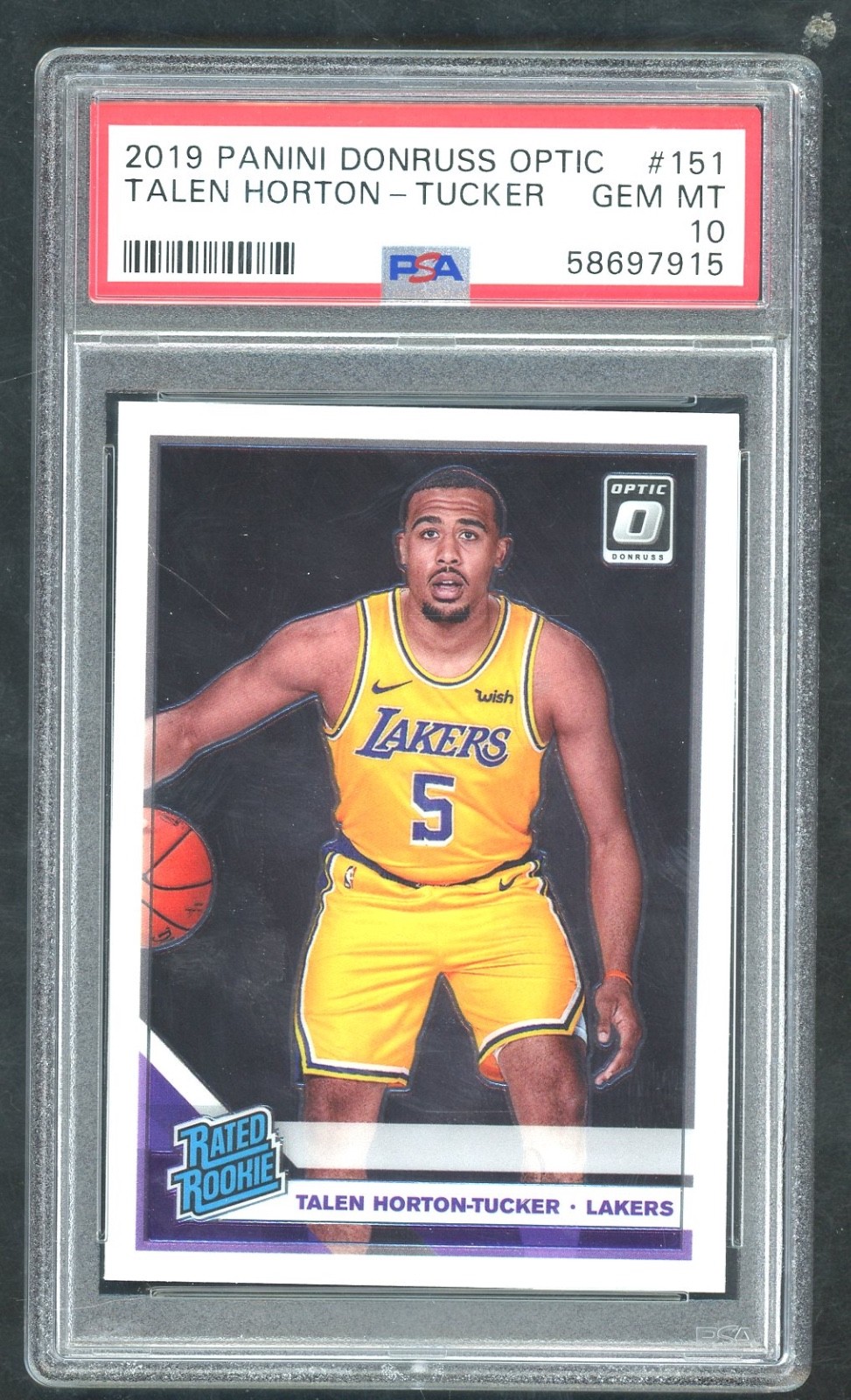 2019-20 Panini Donruss Optic Talen Horton-Tucker Rated Rookie RC #151 PSA 10 Gem