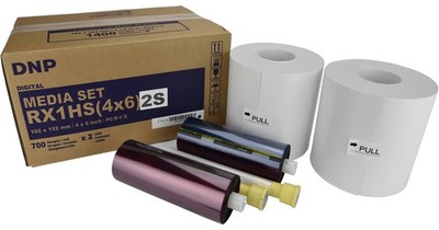 DNP Media Set 4x6 Inches for DS-RX1HS RX1 Printers (2 Rolls, 700 Prints each)