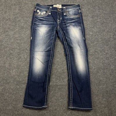 Big Star Vintage Collection Liv Bootcut Jeans Womens 28 Blue Whiskered Denim