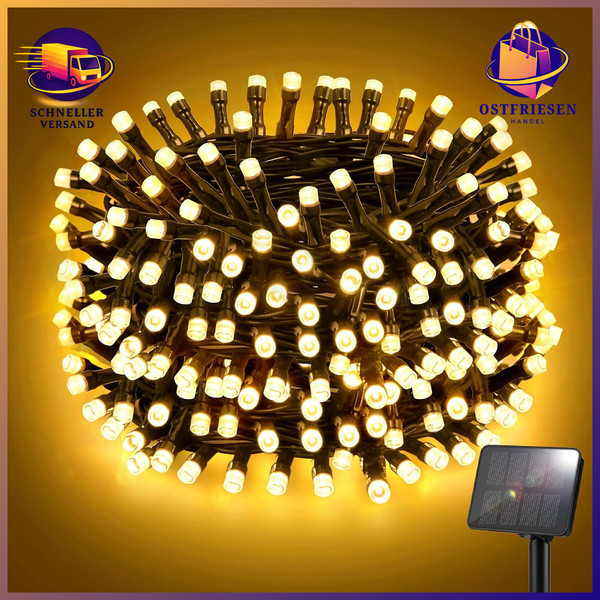 Solar Lichterkette 5M 50LED Wetterfest IP65 Wasserdicht 8 Modi FüR Garten-image