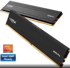 Crucial - Pro 64GB 2x32GB DDR5 5600MHz C46 UDIMM Desktop Memory - Black