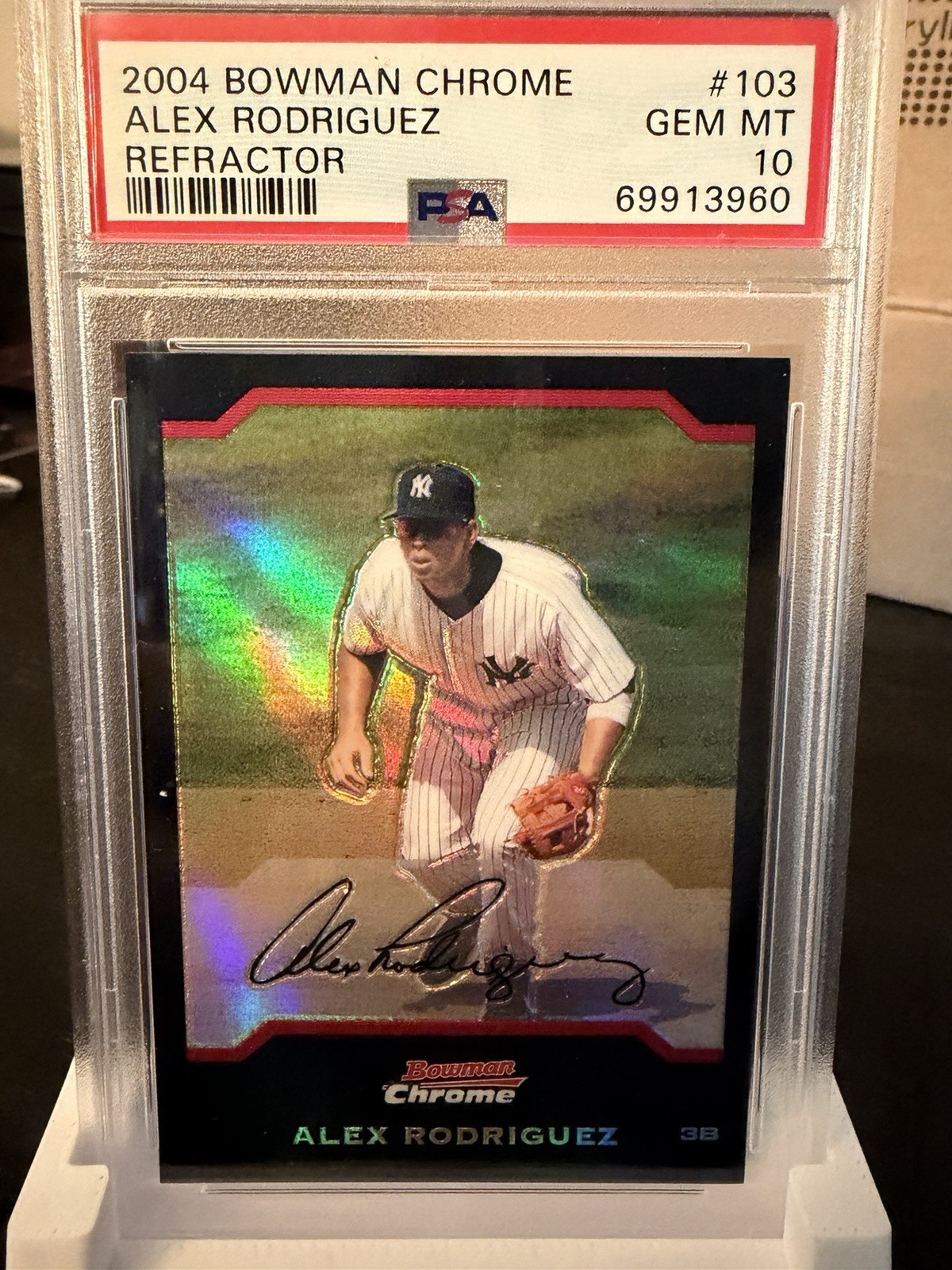 2004 BOWMAN CHROME REFRACTOR ALEX RODRIGUEZ #103 - PSA 10✨