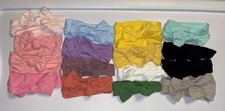 14 Infant Bow Headbands Multicolor Fabric Hair Accessories Set One Size