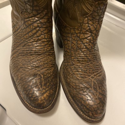 Dan Post 6829 Brown Round Toe Exotic Cowboy Boots Men's size 7.5D
