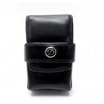 S.T. Dupont Black Leather Line 2 Lighter Case Pouch, 180024, New