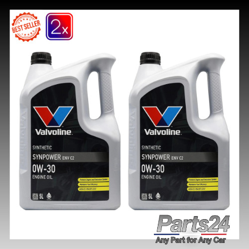2x Valvoline SynPower ENV C2 0W-30 0W30 Fully Synthetic Engine Oil - 5 Litres 5L