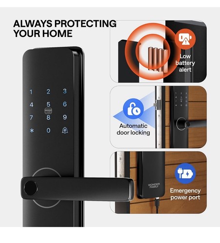 Smart Mortise Lock WiFi Camera Fingerprint RFID Keypad App Control EU DIN Door - Picture 8 of 10