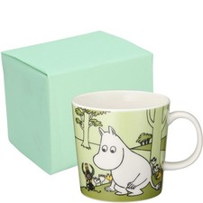 [Moomin Arabia Official Gift Wrapping] Mug 300ml Classic Moomin Green Moomin Tab