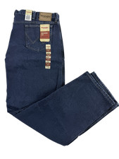 Wrangler Rugged Wear NEW Relaxed Fit Dark Wash Mens Size 42x32 Denim Work Jeans