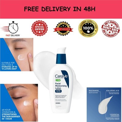 CeraVe PM Facial Moisturizing Lotion Night Cream 3 oz Hyaluronic Acid