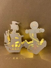 Light Up Wooden Ship and Anchor