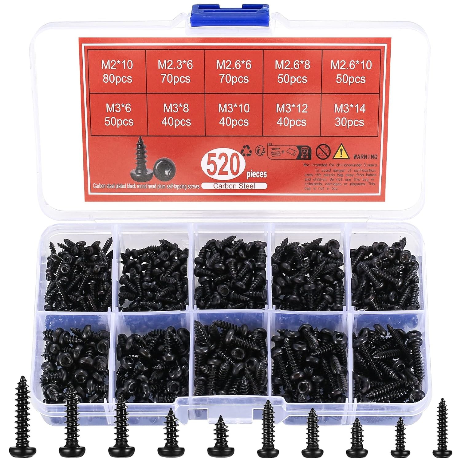 520 Pcs Black Star Drive Flat Head Exterior Wood Deck Screws for Outdoor Projects