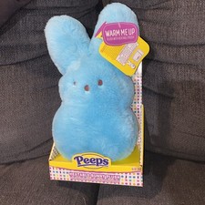 Peeps Heatable Bunny Plush Blue Easter New With Tag Ships Fast