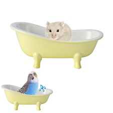 KnocKconK Summer Hamster Ceramic Bed Bathtub, Small Animal Ice Yellow
