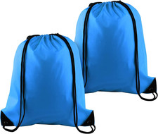 2 Pcs Light Blue Drawstring Backpack Drawstring Bag Bulk Sports Cinch Bags Strin
