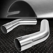 2x 2.5" Inch OD Custom 45 Degree Polished S.Steel Mandrel Bend Exhaust Pipe Tube