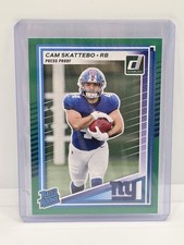 2025 Panini Donruss - Rated Rookie Cam Skattebo #302 Press Proof Green (RC)