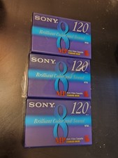 Sony 120 min 8 mm Standard Video Cassette Tape Lot Of 3 P6-120MPL Factory Sealed