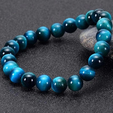 Natural 8MM Blue Tiger's Eye Bead Healing Reiki Balance Men Women Bracelet Gifts
