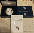 2016 Proof American Silver Eagle Dollar $1 Box & COA US Mint   Stunning !!