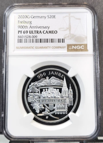 2020 GERMANY SILVER 20 EURO FREIBURG ANNIV NGC PF 69 ULTRA CAMEO RARE TOP POP