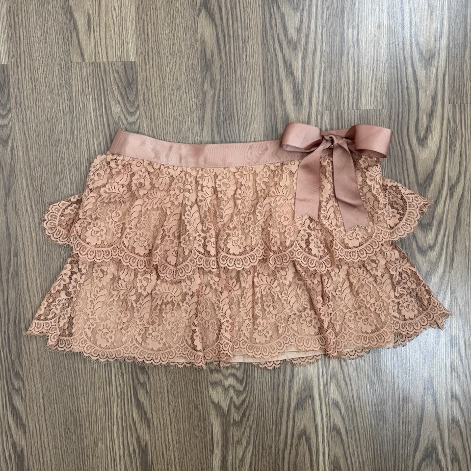 De Colección Bebe Micro Mini Falda Mujer M Rosa Volantes Encaje Coqueta Delicada Femenina EE. UU. Foto 2 de 4