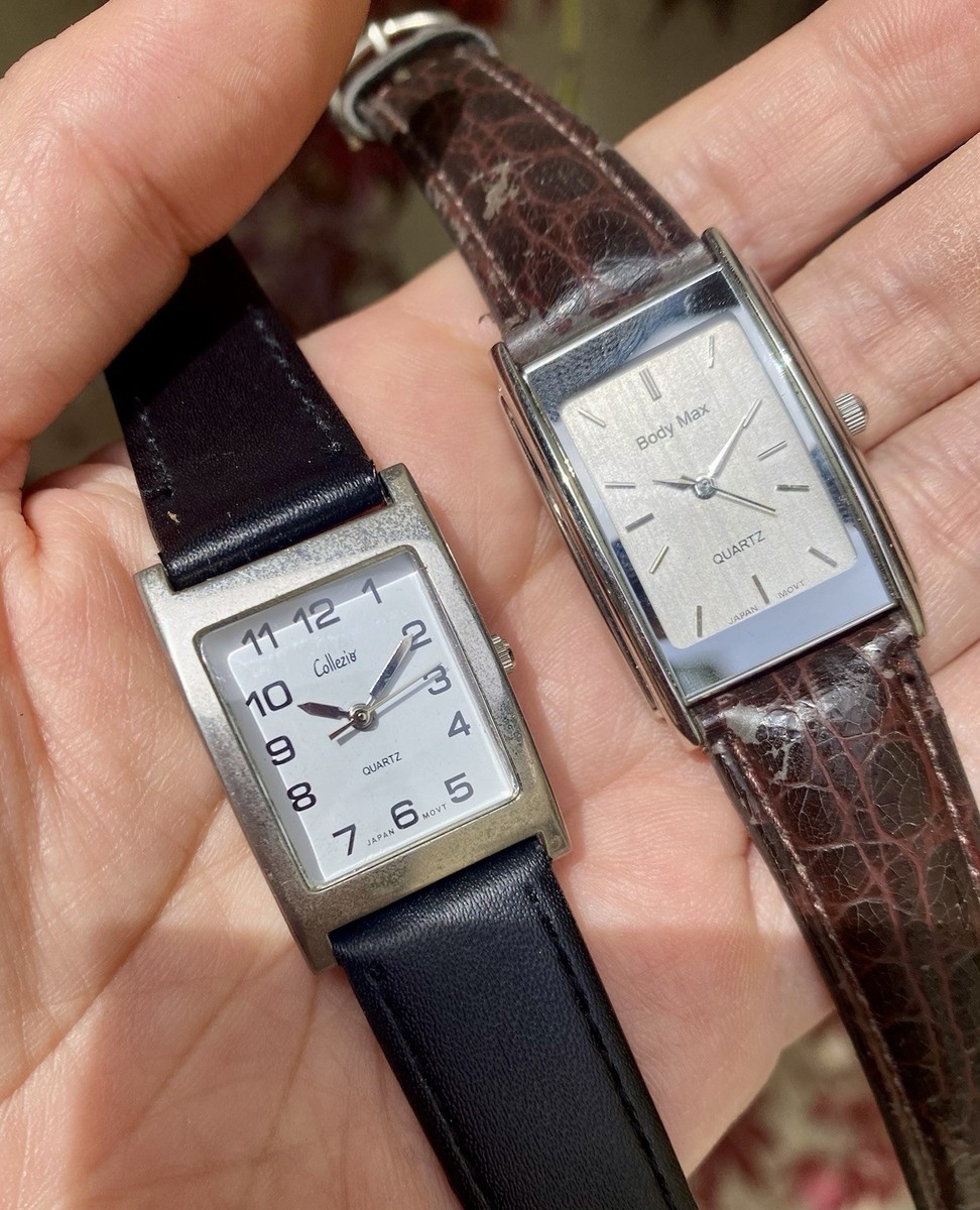 Lot Of 2 JDM Tank Quartz Watches Body Max KANSAI YAMAMOTO Collezio