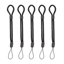 5 Pack Adjustable Wrist Straps, Black Nylon Hand Lanyards, Anti-Lost Wristlet...